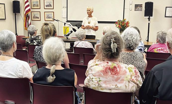 A good crowd enjoyed author Donna Ingham's program at the library on Tuesday. TMN photo.