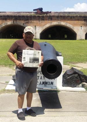Menard News reader Butch Aguilar was kind enough to share this photo of him with The Menard News at Ft. Pickens in Pensacola, FL. Butch joined family on a summer road trip to Florida, up to Memphis and Nashville, and even a stop by Hot Springs, Arkansas. What a nice trip; thanks, Butch!