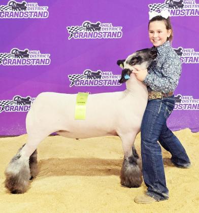 Menard Elementary fourth-grader Ellie Hand recently secured a top-ten spot with her seventh place class 4 medium wool class at the Hill District Grandstand market lamb show in Llano. Ellie and her lambs will compete in San Angelo next month. Courtesy photo.