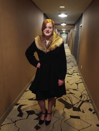 Local teen Jacey Sealy created a dressy mohair coat complete with detachable coyote fur collar for the 4-H Make it with Wool contest. Courtesy photo.