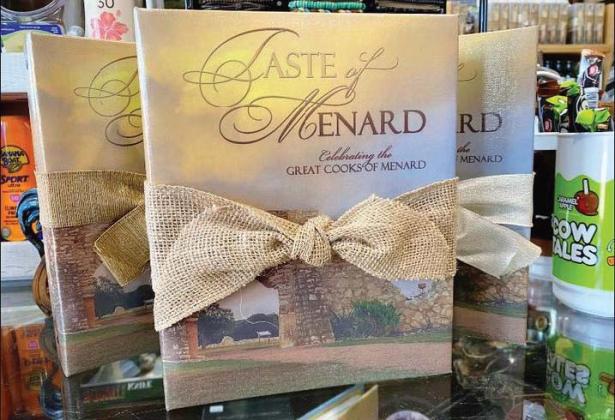 Taste of Menard: Celebrating the Great Cooks of Menard cookbook now for sale at Bowie’s Travel Stop
