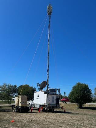 The COW tower (Cell On Wheels) has been installed at the MVFD station to provide first responders with backup cell service if needed during this weekens'd annular eclipse.