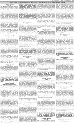Explanatory Statements for the November 7, 2023 Constitutional Amendment Election provided by Texas Press Association 
