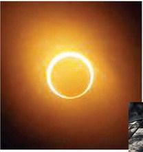 LEFT- Menard was smack dab in the of prime viewership for Saturday's annular eclipse. From the porch of Compton Warehouse, Conrad Owen took this photo which shows the moon almost exactly in front of the sun, just about to create the full ring of fire illusion. BELOW- The eclipse was thrilling, but an unexpected ground show captivated just as many. Crescent shadows were images caused by the projections of the sun while the moon was in its path.