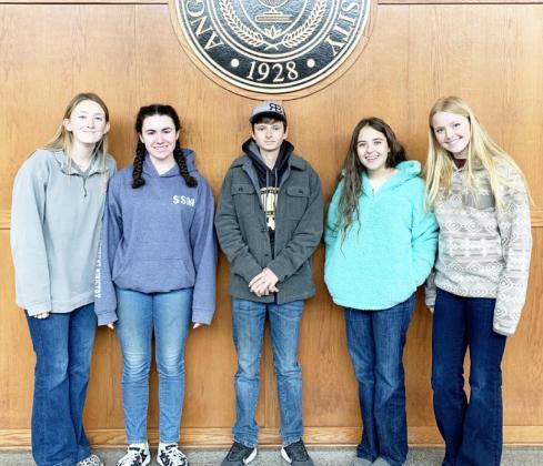 ABOVE - Juniors who attended the conference at ASU were, left to right: Ayden Matlock, Kaitlyn Maher, Roy Brown, Aminy Anderson, Addy Bannowsky. Courtesy photo.