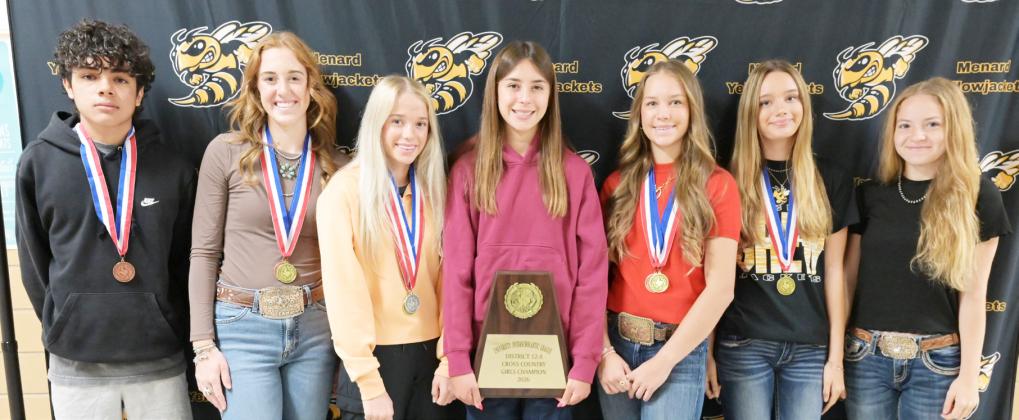HS regional CC meet qualifiers, left to right: Ian Brown, MakenzieWright, Taytum Chambless, Danni Ruiz, Channing Chambless, Aerie Meddaugh, Isabelle Devine. Courtesy photo.