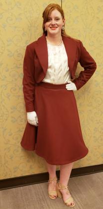 ABOVE- Freshman Jacey Sealy models her Make It With Wool 100% wool garment contest entry. Courtesy photo.