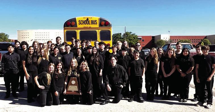 THE GOIN’ BAND FROM JIM BOWIE LAND pictured above with trophy, scored straight 1s, the highest score available, at the spring concert and sight reading contest, Thursday, March 28, 2024 in San Angelo. The band is under the direction of Rebekah Cook. Courtesy photo.