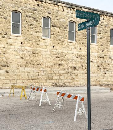 REROUTING- Crews have blocked off Decker St. at the low water crossing while they bore under the river to relocate a crucial water line. The closure is expected to last 2 weeks or more. TMN photo.