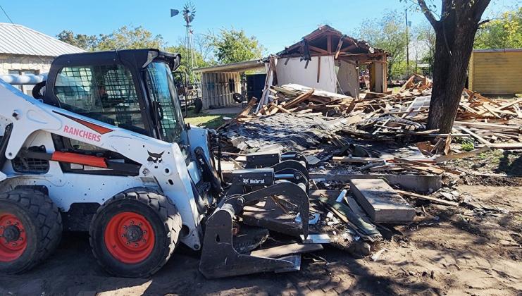 DEMOLITION of an abandoned structure on Bevans St. was recently completed by city crews. With the landfill pit reopened and an anonymous donation to purchase a skidsteer, the city hopes to tackle additional unsafe buildings in the future. Courtesy photo.