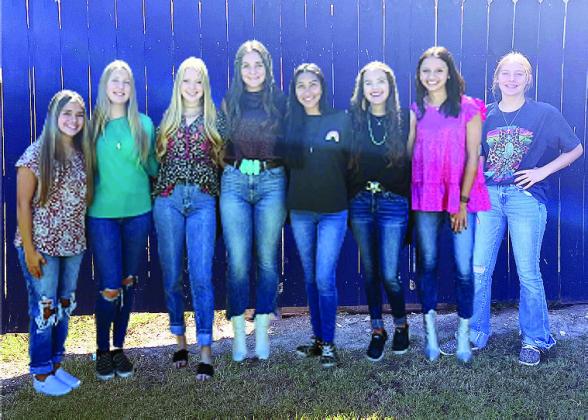 The 2022 MHS Homecoming Court has been announced. Two young ladies will be crowned Friday evening at halftime of the football game: One as Football Queen (denoted next to their name by a FB), and one as Band Sweetheart (B). Pictured from left to right- Ileana Baker (FB), Cozette Halley (B), Addy Bannowsky (FB), Makinley Kothmann (FB), Nadia Garica (B), Aminy Anderson (FB), Hailey Ruiz (FB), Kaitlyn Whitaker (B).
