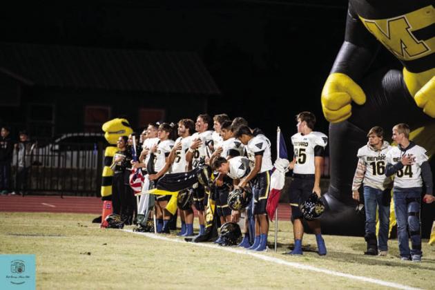 The last national anthem of the season looked a little unorthodox, ‘Jackets scrambled to get together, yet was as inspirational as ever.