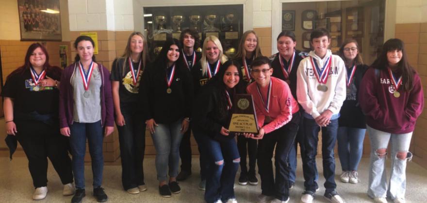 After competing in the bi-district round of contest, MHS One Act Play did not advance in competition; however, several individuals brought home honors. All Star Cast went to Roy Brown and Kristen Portilla. Cozette Halley earned Honorable Mention and Kaliegh Zimmerman brought home an award for Individual