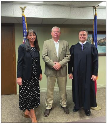 Pictured (l-r) are 452nd Judicial District Attorney Tonya Spaeth-Ahlschwede, 452nd District Attorney Border Prosecution Unit Investigator Austin Skero and 452nd Judicial District Judge Robert Hofmann.