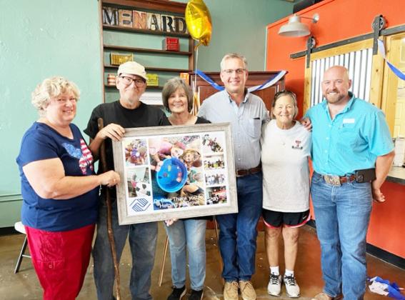 A SURPRISE LUNCH was held recently to honor Dr. Dale Hancock's immeasurable contributions to the Boys &amp; Girls Club of Menard. Club members and directors of the board presented Hancock with a special keepsake to show their gratitude. Board of Directors are pictured above, left to right: Norma Hitt, Dr. Dale Hancock, Carole Duncan, Cody Holubec, Molly Waldrop, Jacob Hand. Courtesy photo.