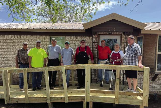 IT FEELS GOOD DOING GOOD- Texas Ramps Project volunteers from Menard are all smiles on-site after a succesful ramp build in town earlier this year. Courtesy photo.