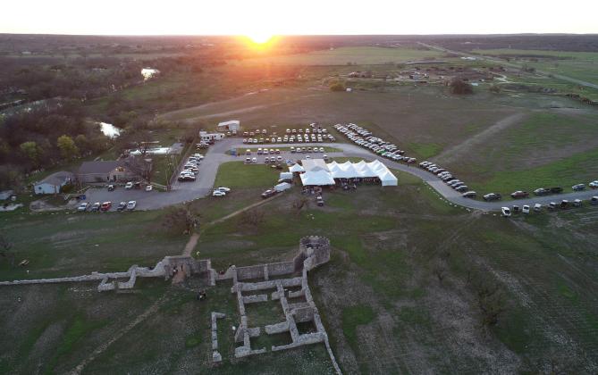 GOOD TIMES WERE HAD Friday evening at Menard Public Library's annual Party at the Presidio fundraiser held adjacent to the historic Presidio de San Saba. Andrew Roll captured some great aerial shots of the production as the sun set and the party of about 350 guests stirred to life.