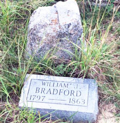 ABOVE - William J. Bradford’s grave as it sits today, in Pioneer Rest Cemetery. Brent Bratton, photo.