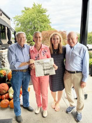 The Menard News recently made a 4,200 mile road trip through 13 states with stops for visiting and sightseeing. Pictured are two 1963 Menard graduates, Buddy Garrison (left) and Dr. Clem Kirkland (right), got together for a visit in Dayton, OH with their wives Doris and Dr. Jeanne. Thank you to the Garrisons for taking us along!