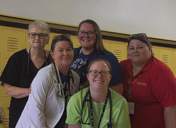 Frontera of Menard staff completed free, school sports physicals ffor Menard ISD students. Frontera Clinics also provided free school physicals for counties in their service area. Courtesy Photo.