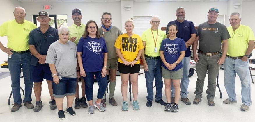 The Rio Response ERT certification Class of June 2022-Participating in the June ERT training held in Menard was, left to right-Randy Corbin (recertification), Bill Swopes, Louise Whitson (recertification), Tyler Wright, Cordelia Kothmann (recertification), Beverly Malcolm, Paige Wright, instructor Gene Hileman, Nora Davis, Jeff Cruz, Frank Davis, Steve Whitson (leader). TMN photo.