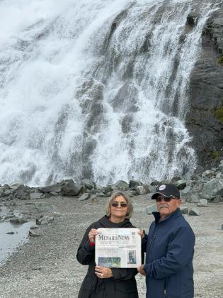 During their recent trip to Alaska, Bea and Buddy Garza visited the massive, 377-foot, two-tier Nugget Falls waterfall in Juneau and they were thoughtful enough to bring TMN along. Thank you, Bea and Buddy, for including us in your summertime adventures!