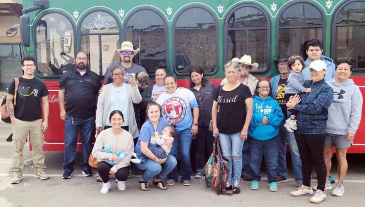 ABOVE- Family of former Concho Valley Transit (CVT) driver Larry Sockwell gathered in San Angelo earlier this year to honor their patriarch. Sockwell was a devoted CVT employee and driver for 9 years. He passed away in 2023 after a hard-fought battle with cancer. CVT named one of their public transport trolleys (buses) simply 'Larry,' in his memory.