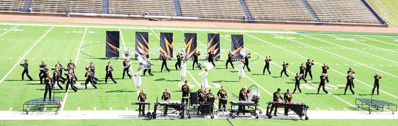 STATE BOUND! The MHS marching band performs at the regional contest Saturday, Oct. 17, 2026 at San Angelo Stadium. Their performance earned them div. 1 ratings and a fourth consecutive trip to the state marching contest to be held on Tuesday, November 3. Myghan Meadow, photo.