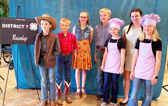 ABOVE- Left to right: Kallan Wright, Roy Mews, Makenzie Wright, Benjamin Burch, Claire Corbin, Katelyn Maher and Caitlyn Burch.