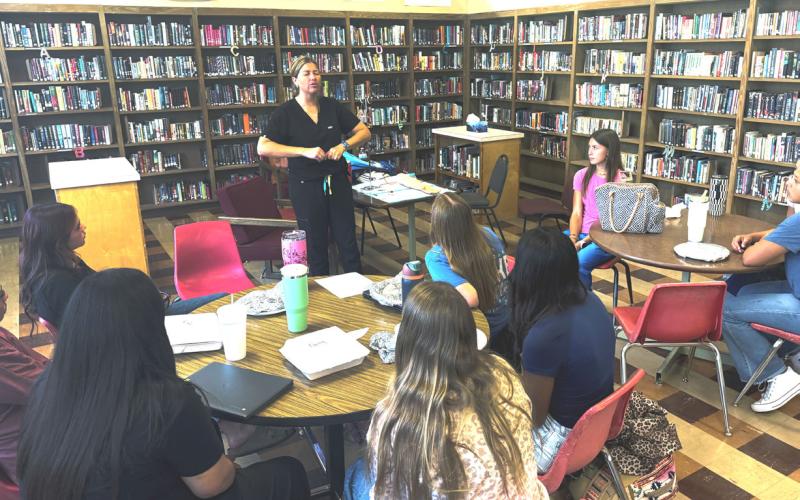 Frontera Healthcare Network has built a partnership with Texas A&amp;amp;M School-to-Scrubs and Big Country AHEC to provide valuable learning opportunities for Menard High School’s Health Club. Health Club students recently participated in a hands-on lesson in phlebotomy and explored various career pathways within the nursing field. Frontera also presented information on all health careers, for different interests and opportunities. Courtesy photo.