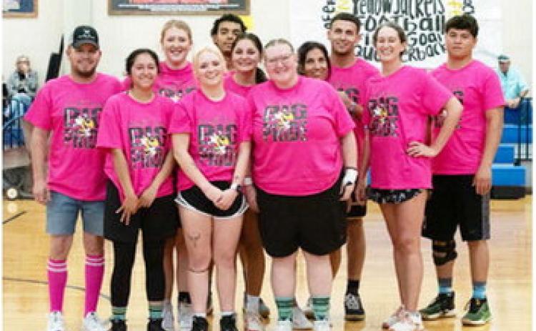 FRONT ROW- Ruby Ramon-Duque, Mackenzie Wagner, Robyn Wand. Middle: Coach Tyler Wagner, Shayne Wand, Makinley Kothmann, Lisa Kothmann, Dandy Kothmann. Back row:Isaiah Stanislawski, Kallin Kothmann, Christian Condarco.