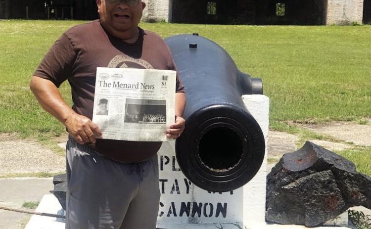 Menard News reader Butch Aguilar was kind enough to share this photo of him with The Menard News at Ft. Pickens in Pensacola, FL. Butch joined family on a summer road trip to Florida, up to Memphis and Nashville, and even a stop by Hot Springs, Arkansas. What a nice trip; thanks, Butch!