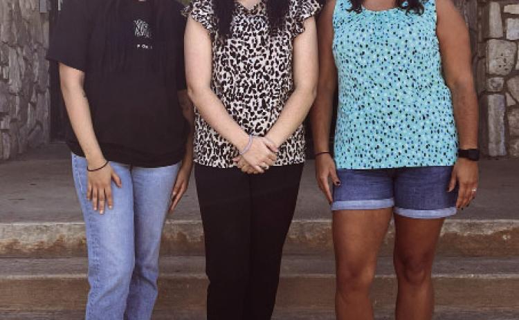 LEFT: ELEMENTARY NEW HIRESNew to the elementary/junior high campus this year is Jalyn Montes (para-professional), Anna Stidham (Kindergarten) and Kathryn Ramon (First Grade). Courtesy photo.