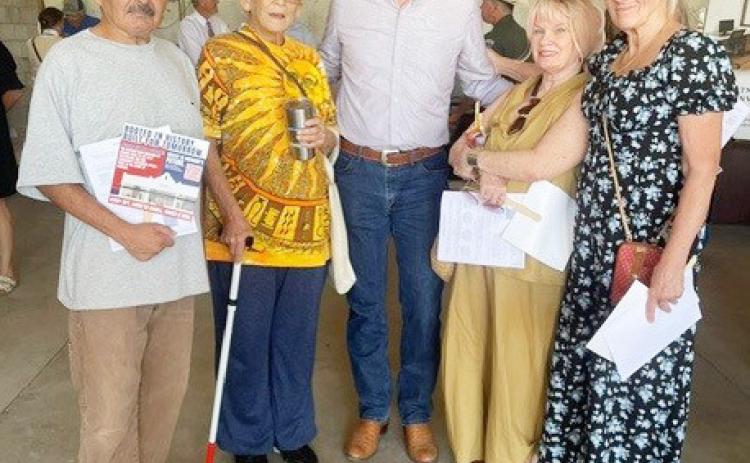 Pfluger visits with Silver Trail residents at recent Frontera event