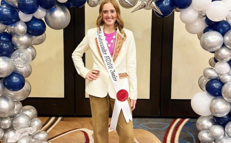 NATIONALLY RECOGNIZED- Menard sophomore Makenzie Wright was recently awarded top honors at the national Make it with Wool competition in Reno. Courtesy photo.