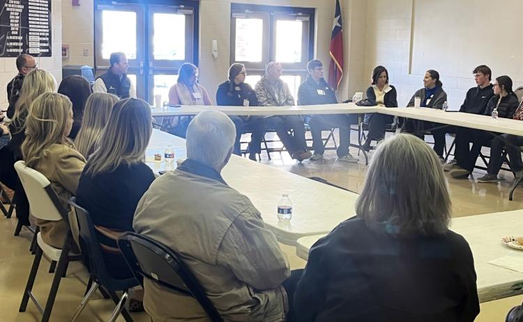 LEFT- Students interested in the pursuit of a career in healthcare joined Rep. August Pfluger and community stakeholders in a roundtable discussion on the future of rural healthcare. TMN photo.