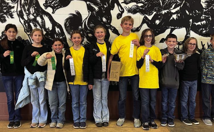 January 21, Menard 4-H took three teams to compete in the San Angelo Stock Show Food Challenge Contest, which also serves as our District 7 4-H Food Challenge Contest. Contestants (l to r) Audrey Wilkinson, Georgina Mobley, Ellen Hand, Saydee Meadow, Daphe Mews, Roy Mews, Barret Thigpen, Caeson Lowrance, Turner Thigpen, and Calvin Saller. All teams were coached by Milissa Wright, State Health Agent for Menard County.