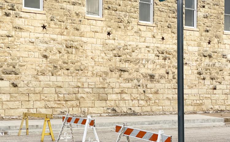 REROUTING- Crews have blocked off Decker St. at the low water crossing while they bore under the river to relocate a crucial water line. The closure is expected to last 2 weeks or more. TMN photo.