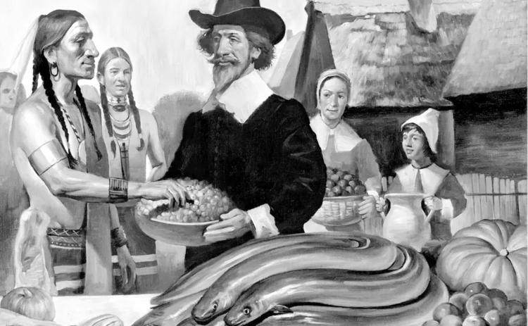 TRADE TRYPTOPHAN FOR OMEGA-3 by cooking up a more period-appropriate eel dish for Thanksgiving dinner this week. Roberto Parada sketch, via New York Times.