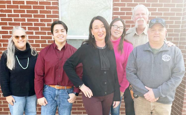 MENARD PARTICIPANTS in the 452nd District Attorney's Office Threat Evaluation and Response Training, pictured left to right: Blenda Wright, Menard JH/Elem.; Juvenile Probation Officer Caden Carrizales; DA Tonya Ahlschwede; Judge Stacy Lawler; Constable Lee Callan; Deputy Shane Sevier. Courtesy photo.