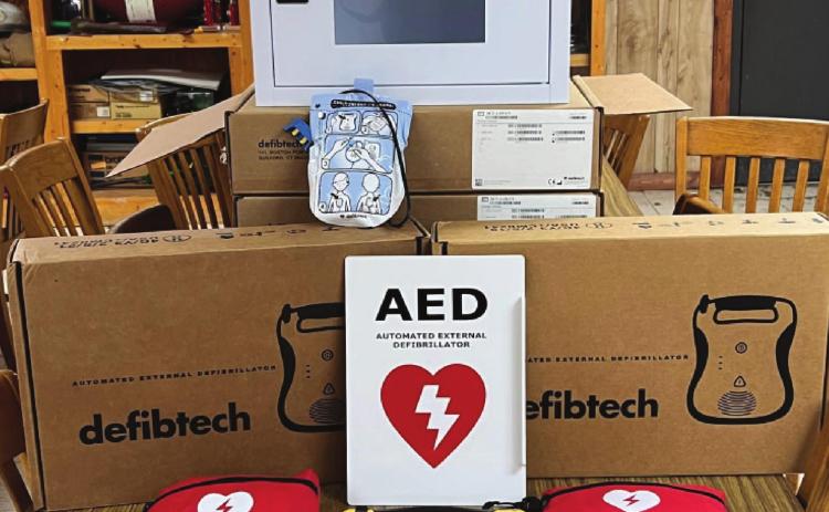 LIFE-SAVING DEVICES- Thanks to a recent grant from Chaparral Foundation, MVFD was able to purchase three AED units to be placed about the community, and on fi re trucks. TMN photo.