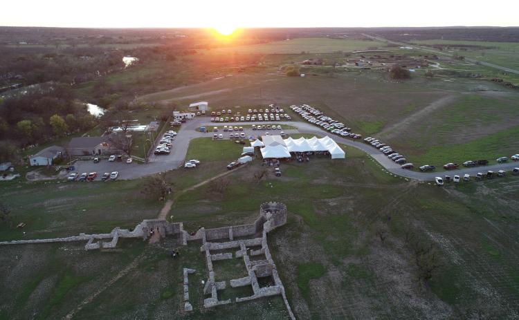 GOOD TIMES WERE HAD Friday evening at Menard Public Library's annual Party at the Presidio fundraiser held adjacent to the historic Presidio de San Saba. Andrew Roll captured some great aerial shots of the production as the sun set and the party of about 350 guests stirred to life.