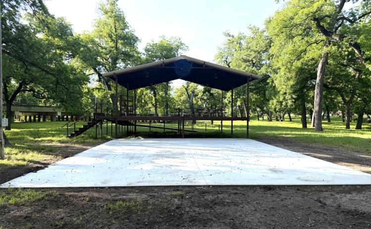 Tomball-based DIFFCO ‘poured’ into the community, meeting the need for a concrete slab dance floor in front of the Max Hooten Stage at the Low Water Park. The Diffendal family owns land locally and consistently supports Menard events and organizations. TMN photo.