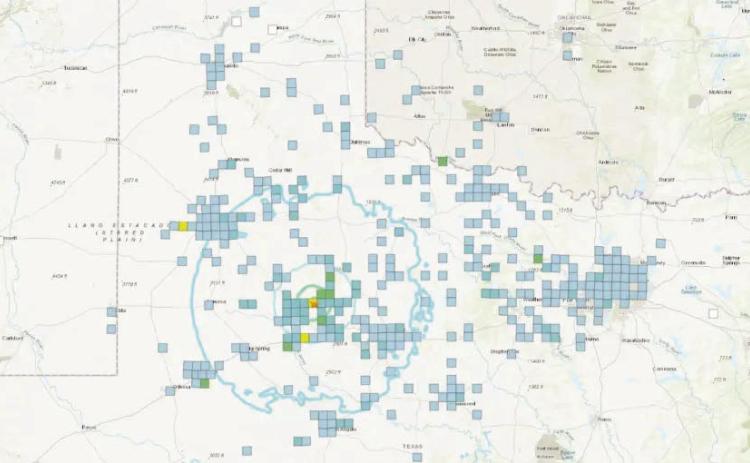 Reports of shaking stretched into Dallas-Fort Worth, New Mexico, Oklahoma, and many regions of Texas following last week's 5.1 magnitude earthquake in Scurry County, according to the United States Geological Survey map of reports. (U.S. Geological Survey)