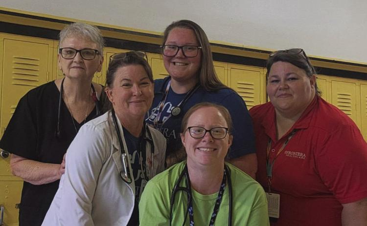 Frontera of Menard staff completed free, school sports physicals ffor Menard ISD students. Frontera Clinics also provided free school physicals for counties in their service area. Courtesy Photo.