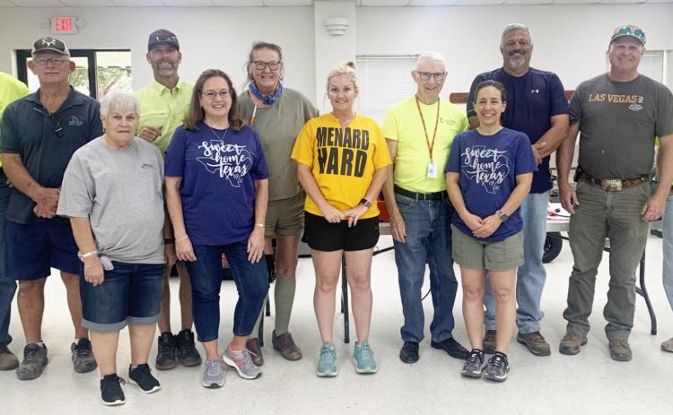 The Rio Response ERT certification Class of June 2022-Participating in the June ERT training held in Menard was, left to right-Randy Corbin (recertification), Bill Swopes, Louise Whitson (recertification), Tyler Wright, Cordelia Kothmann (recertification), Beverly Malcolm, Paige Wright, instructor Gene Hileman, Nora Davis, Jeff Cruz, Frank Davis, Steve Whitson (leader). TMN photo.
