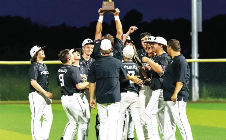 YELLOWJACKETS SWARM after their regional quarterfinal win over Spurger last week. Next up is Fayetteville in a three game series to determine the regional semifinal champion. We'll have details in next week's newspaper, or check News Facebook page for more timely score and results updates. Nora Davis, photo.