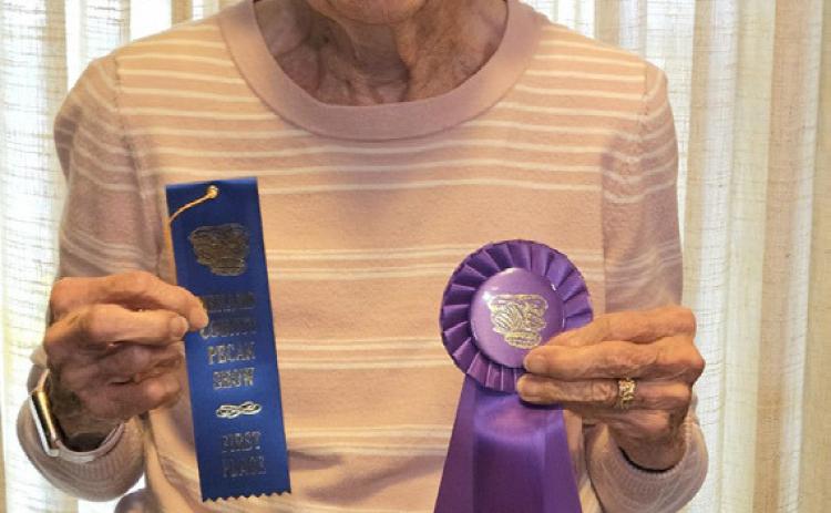 Held in conjunction with the annual Menard County Pecan Show is the Pecan Bake Show. This year judges were looking for the Best Pecan Cookie in the county and that was baked by Patsy Decker, pictured above. Reserve Champion Pecan Cookie was baked by Jen Schuman, and first place in the youth division was Kennedy Quintero. Courtesy photo.