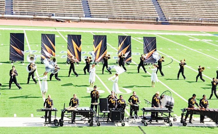 STATE BOUND! The MHS marching band performs at the regional contest Saturday, Oct. 17, 2026 at San Angelo Stadium. Their performance earned them div. 1 ratings and a fourth consecutive trip to the state marching contest to be held on Tuesday, November 3. Myghan Meadow, photo.