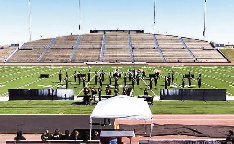 STATE-BOUND- Menard's marching band earned division 1 ratings across the board Saturday, at the Region 6 contest. The result advances the group to UIL's state contest in San Antonio on November 7. Courtesy photo.